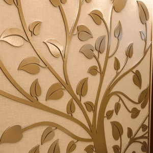 Laser cut tree wall art in Gold lacquer
